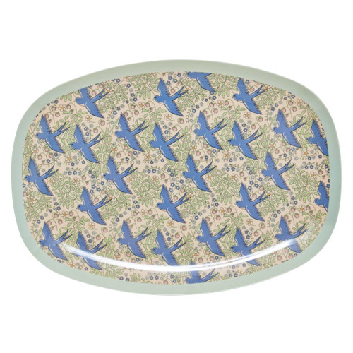 Melamine Rectangular Plate, Swallow Print
