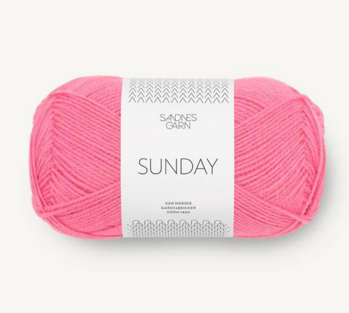 Sunday by Sandnes Garn, Sandnes Garn in the US, Thin Merino Wool, Sunday Knitting Patterns, Petite Knit, Sunday Bubblegum Pink, Pink Merino Wool Yarn