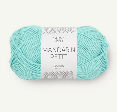Mandarin Petit, Mandarin Petit Turquoise Blue, Sandnes Garn cotton yarn, fingering weight cotton yarn, Sandnes Garn in the US, Petite Knit