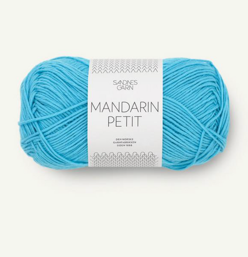 Mandarin Petit, Mandarin Petit Turquoise, Sandnes Garn cotton yarn, fingering weight cotton yarn, Sandnes Garn in the US, Petite Knit
