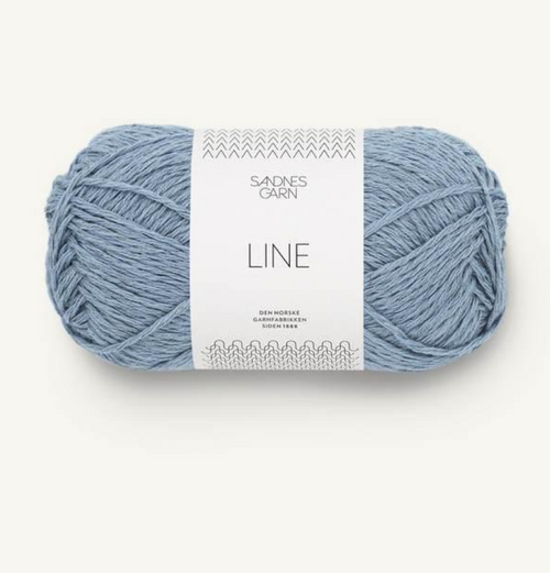 Line Blue Hortensia, Sandnes Garn Line, Plant based yarn, cotton, linen blend. Sandnes Garn in USA, Petite Knit