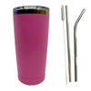 Rainbow Plated Blush Pink Tumbler with Metal Straw