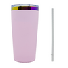 Rainbow Light Purple Tumbler with Clear Plastic Straw