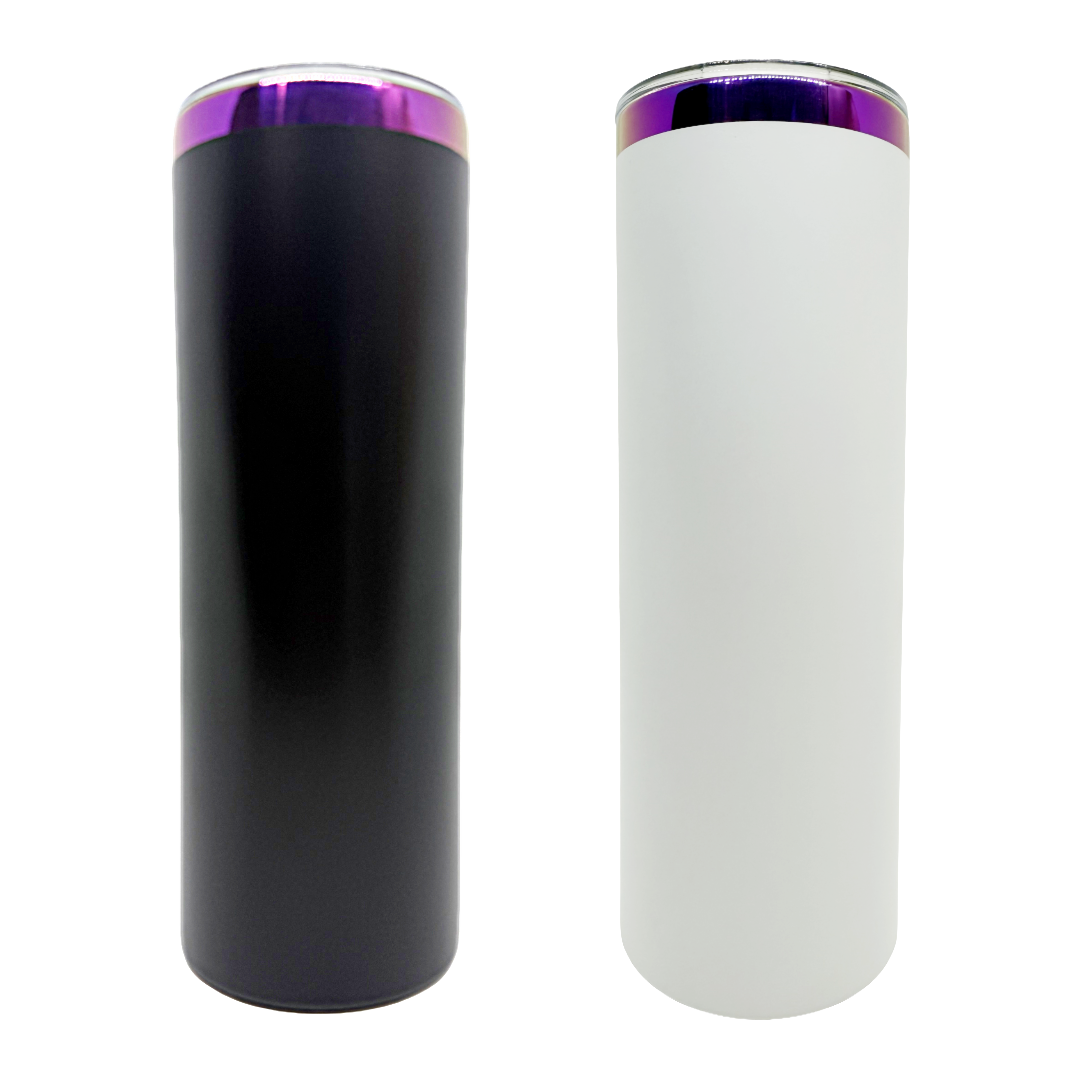 Purple Plated 20 oz Skinny Tumblers