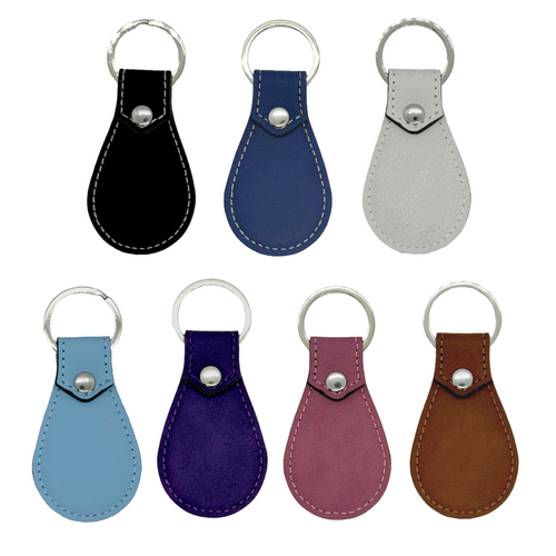 Leatherette Teardrop Keychains