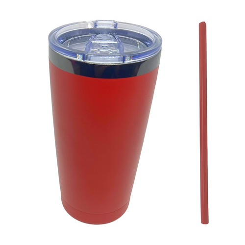 Red Tumbler with Straw