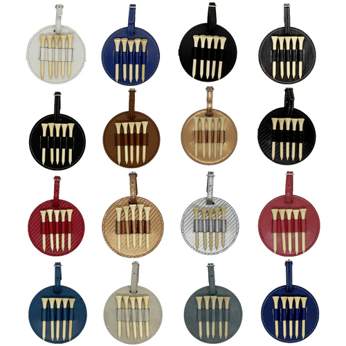 Round Leatherette Golf Tag