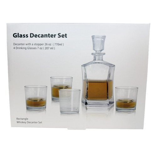 Rectangle Whiskey Decanter Set in Cardboard Box (No Box)