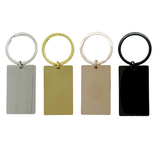Metal Mirror Rectangle Keychain