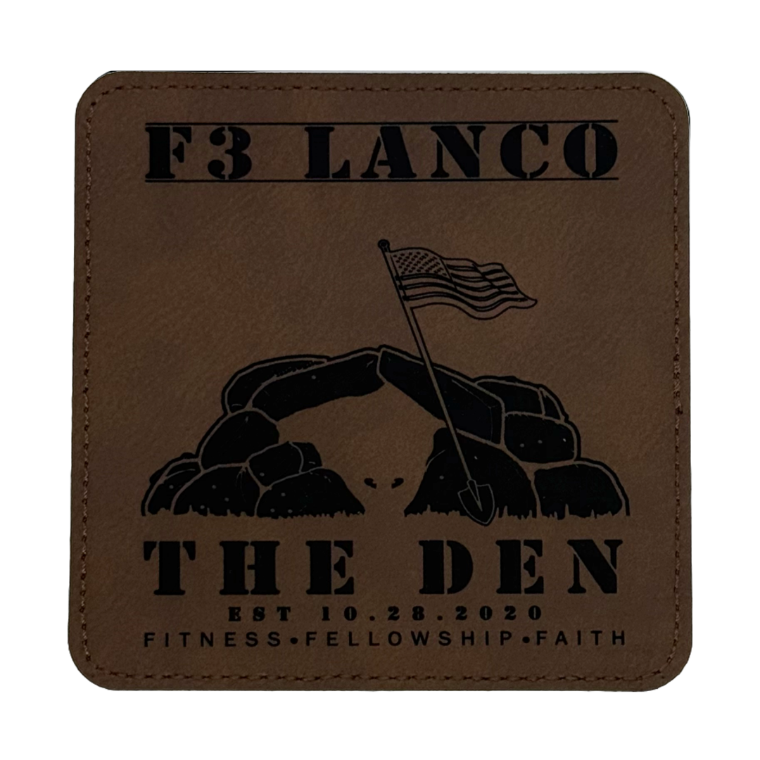 Custom Square Dark Brown Black Leatherette Coaster