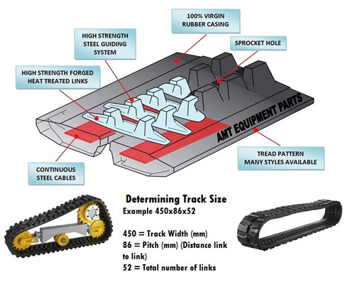 Bobcat T870 Rubber Track  - Single 450x86x60