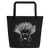 Natural Woman of Color Textured Medium Hair - Tote/Beach Bag - Black