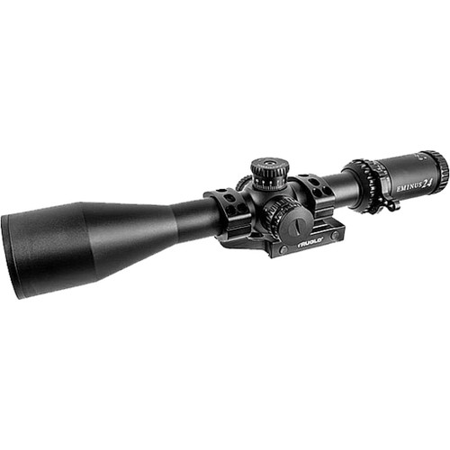Truglo Eminus Tactical Scope 30mm 6-24x50 IR ML, black rifle scope with adjustable turrets and magnification controls.
