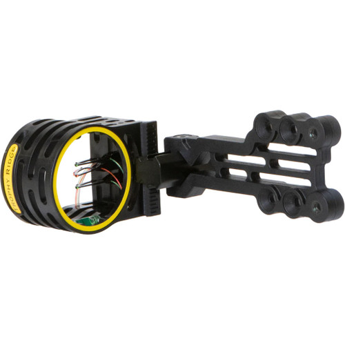 Trophy Ridge Gem Sight .019 Rh/lh, archery bow sight with adjustable mounting bracket and sight housing with wiring for illumination.