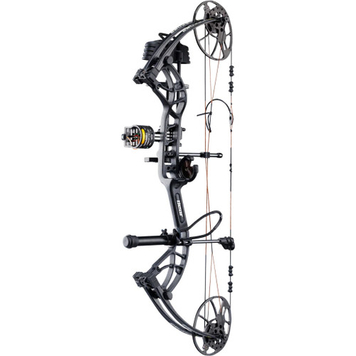 Bear Cruzer G4 Rth Bow Package Black 10-70 Lbs. LH, modern compound bow equipped with adjustable draw weight and length, featuring a high-performance cam system, suitable for right-handed archers.