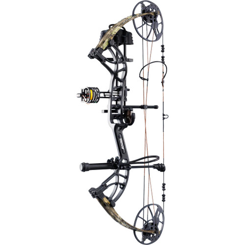 Bear Cruzer G4 Rth Bow Package Black/mossy Oak Roots 10-70 Lbs. Rh, a high-performance hunting bow with camo design and adjustable draw weight.