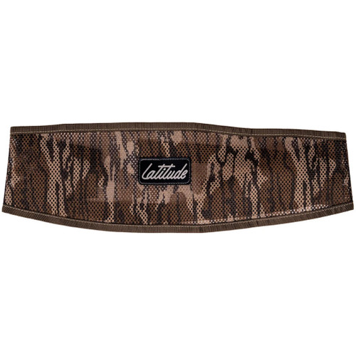 Latitude Outdoors Latitude Back Band Mo Bottomlands, camouflage-patterned back support band for outdoor activities.