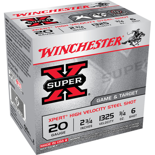 Winchester Super-x Xpert Hi-velocity Steel 20 Ga. 2.75 In. 3/4 Oz. 6 Shot 25 Rd.
