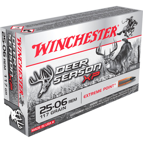 Winchester Deer Season Xp Rifle Ammo 25-06 Rem. 117 Gr. Ext Point Polymer Tip 20 Rd