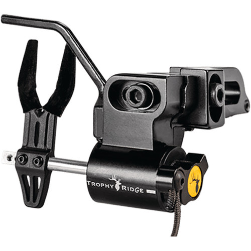 Trophy Ridge Sync Arrow Rest Rh, a black right-hand archery arrow rest with adjustable components and mounting hardware for precision shooting.