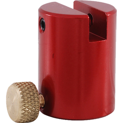 Hornady Lock-n-load Bullet Comparator Body, red metal device used for measuring bullet dimensions for reloading.