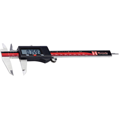 Hornady Digital Caliper, digital lip measurement tool with LCD screen for precise measurements.
