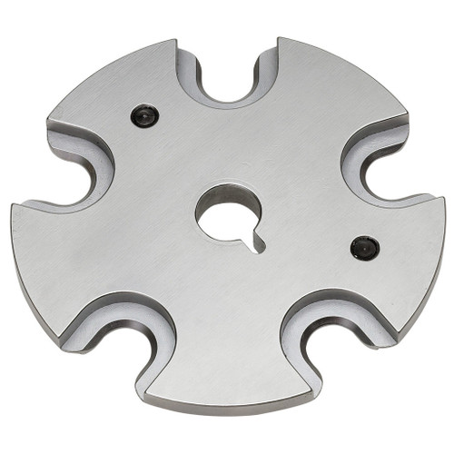 Hornady Shell Plate #56 Lock-n-load App & Proj, metal shell plate used in reloading press with four cutouts and central mounting hole
