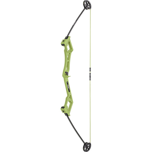 Bear Valiant Bow Set Flo Green Rh, toy archery bow with a green handle and black limbs, designed for children or beginners.