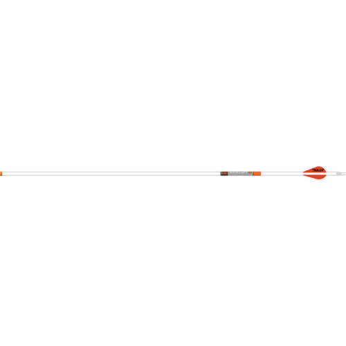 Easton 6.5 Whiteout Arrows 400, 2 inch Bully Vanes, 6 pack, shown in the image.