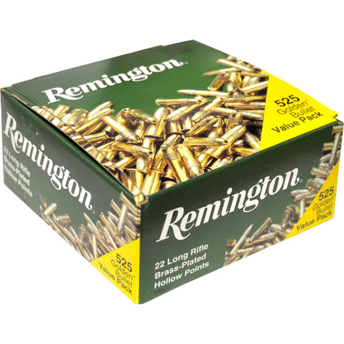 Remington Golden Bullet Rimfire Ammo 22 Lr 36 Gr. Plated Hp 525 Rd.