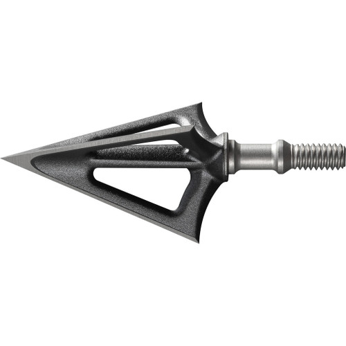 Tenpoint Evo-x Montec Broadhead Black 100 Gr. 3 Pk., black broadhead arrow tip with a sharp, pointed steel tip and a sturdy design for hunting or archery.