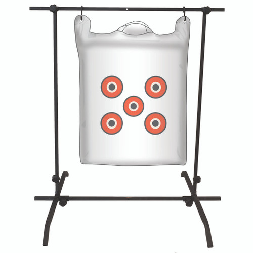 Muddy Outdoors Muddy Deluxe Target Holder, versatile target holder with a hanging target for archery practice and shooting sports.