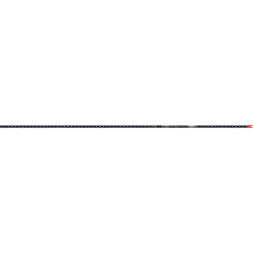 Easton 5mm Fmj Shafts With Half Outs 500, close-up of a single black arrow shaft with detailed branding and half-out tips on a white background.