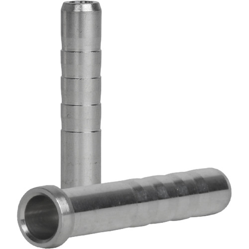 Easton 6.5mm Inserts Silver 6 Pack, set of two metallic silver archery arrow inserts with a smooth and polished finish.