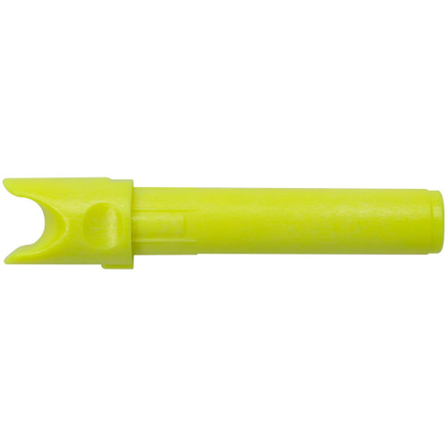 Tenpoint Alpha Nock HPX Yellow 12 Pk, a bright yellow archery nock with a tapered tail and a unique design for crossbow arrows.