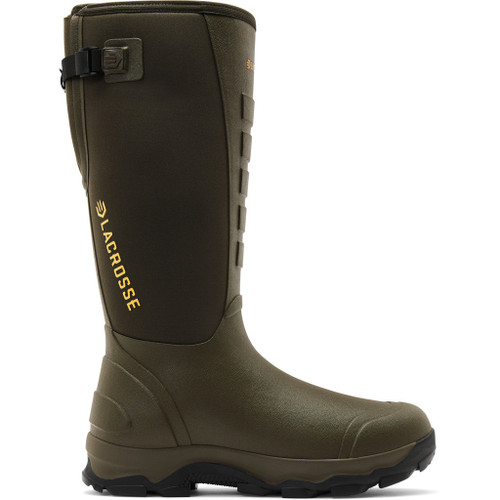 Lacrosse Alpha Lite Ii Boots Olive Night 9, image of a waterproof, durable outdoor rubber boot in olive night color with anti-slip sole and Lacrosse branding.