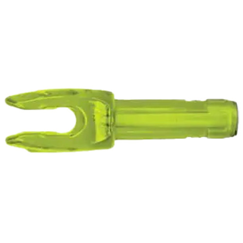 Easton 5mm Microlite Nocks Yellow 12 Pk, close-up of a yellow arrow nock for archery. 