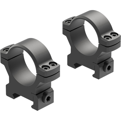 Leupold Backcountry Cross-slot Scope Rings Matte 30mm Medium, two scope rings with a matte finish and cross-slot mounting design for precision attachment.