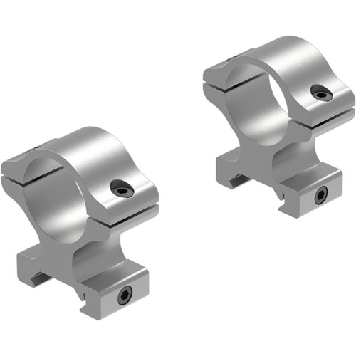 Leupold Rifleman Detachable Scope Rings Silver 1 Inch High, pair of silver detachable scope rings for rifles.