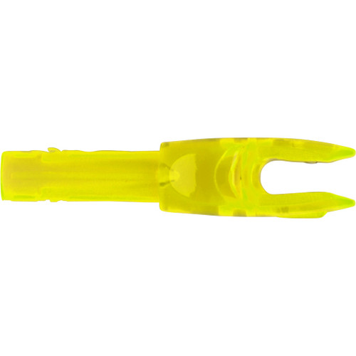 Easton 4mm G Nocks Yellow Large Groove, bright yellow archery nock for arrows.