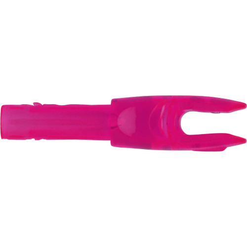 Easton 4mm G Nocks Pink Large Groove 12 Pk, bright pink archery nock for arrows.