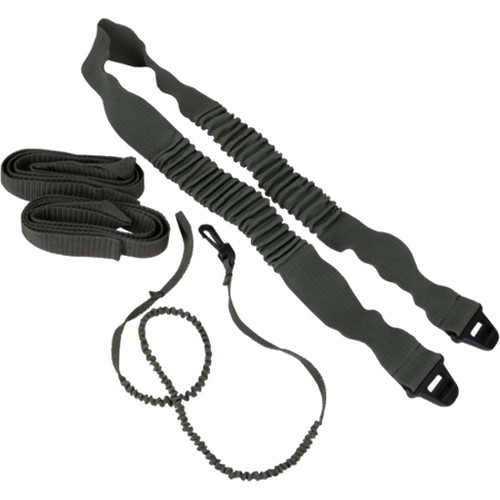 Summit Shoulder Straps Teather Combo, a set of adjustable black shoulder straps and elastic cords for outdoor gear, designed for secure and comfortable carrying.