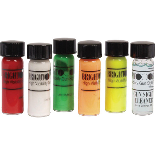 Truglo Globrite Paint Sight Kit, set of six colorful paint bottles for sight marking and visibility.