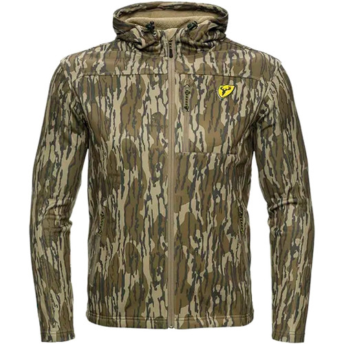 Blocker Outdoors Blocker Silentec Jacket Mo Bottomland X-large, camouflage outdoor jacket with hood for hunting and outdoor activities.