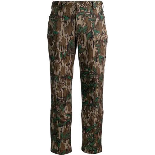 Blocker Outdoors Blocker Finisher Turkey Pant Mo Greenleaf 42 Regular, men's camouflage hunting pants with a woodland pattern, multiple pockets, and a relaxed fit.