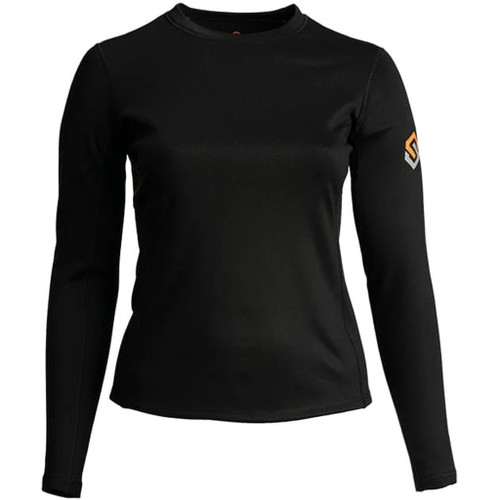 Scent-lok Womens Climafleece Baseslayer Top Black Large, black long sleeve athletic base layer top with Scent-lok logo on the sleeve.