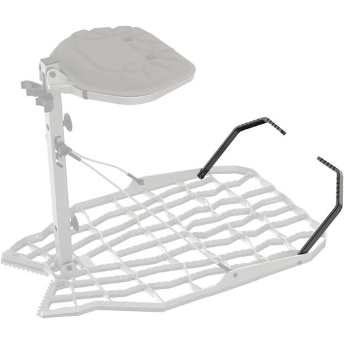 Novix Echo Hang On Foot Rest, white adjustable footrest with two black handles for mobility and a sturdy base for comfort and support.