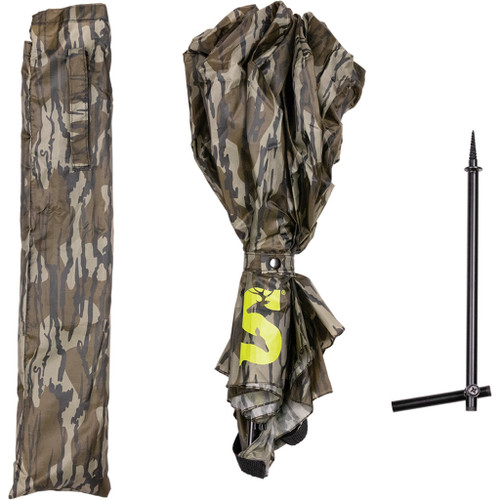 Summit Treestand Umbrella, camouflage hunting umbrella with a built-in attachment and support pole.