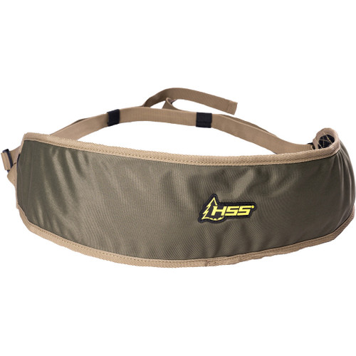 Hunter Safety System Backstrap OSFM, adjustable hunting safety harness back strap in beige with HSS logo patch.