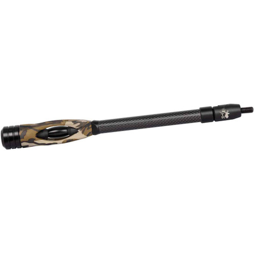 Trophy Ridge Seismic Stabilizer 10.0 Camo 10 In., bow stabilizer with camouflage pattern handle and black carbon fiber shaft.